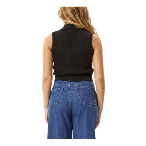 Afends Eliza Organic Rib Sleeveless Shirt - Black