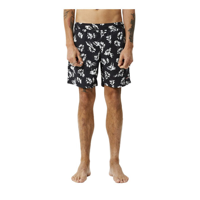 Afends Hibiscus Recycled Swim Short 18" - Black