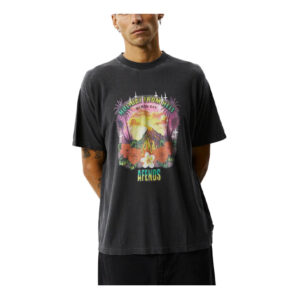 Afends Holiday Hemp Boxy Fit Tee - Stone Black