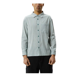 Afends Intergalactic Recycled Long Sleeve Shirt - Emerald Stripe
