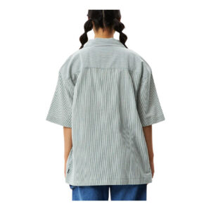 Afends Intergalactic Recycled SS Cuban Shirt - Emerald Stripe