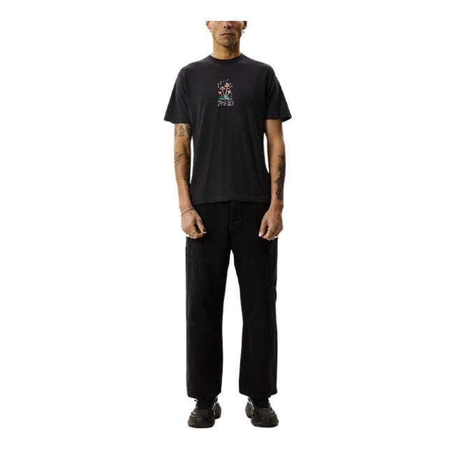 Afends Journey Inward Hemp Retro Fit Tee - Stone Black