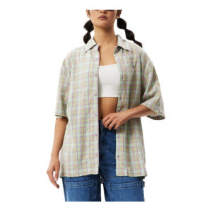 Afends Kali Hemp Check Shirt - Pistachio Check