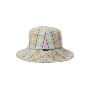 Afends Kali Hemp Check Wide Brim Hat - Pistachio Check