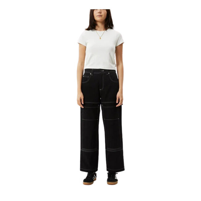 Afends Moss Recycled Workwear Pant - Washed Black