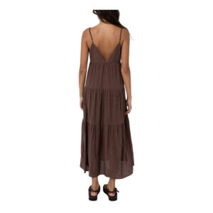 Rhythm Classic Tiered Midi Dress - Chocolate