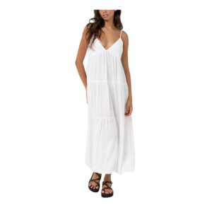 Rhythm Classic Tiered Midi Dress - White