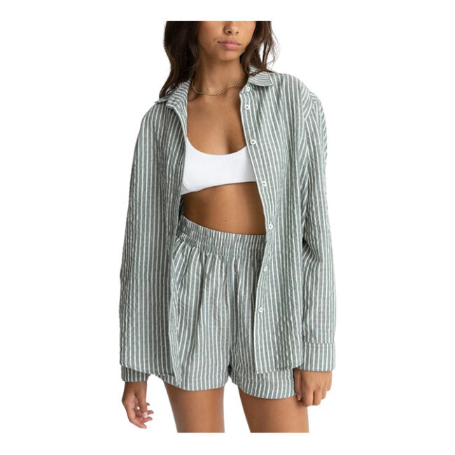 Rhythm Stevie Stripe Beach Shirt - Green