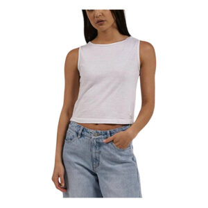 Thrills Hemp Boat Neck Tank - White