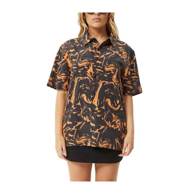 Afends Marble Recycled Short Sleeve Shirt - Black