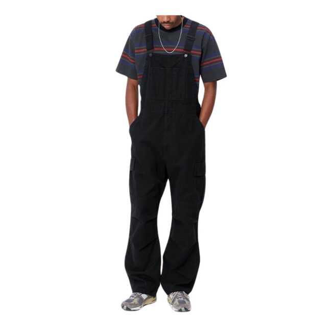 Carhartt Cargo Bib Overall - Black Stone Washed