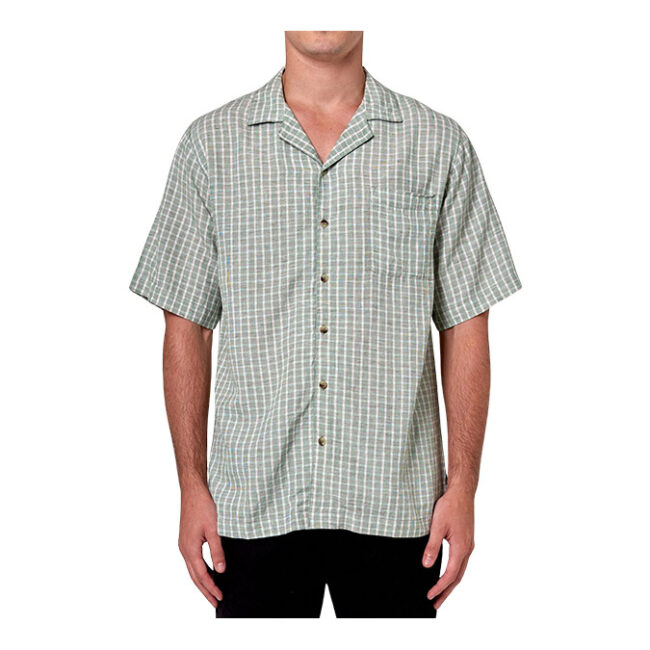 Rollas Bowler Shirt Moss Check - Moss