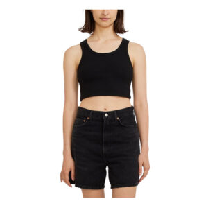 Rollas Heavy Rib Toni Crop - Jet Black