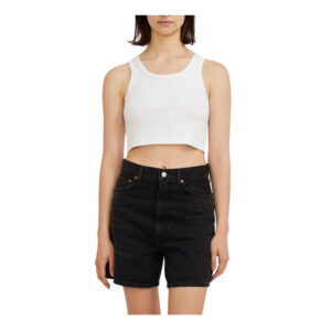 Rollas Heavy Rib Toni Crop - Vintage White