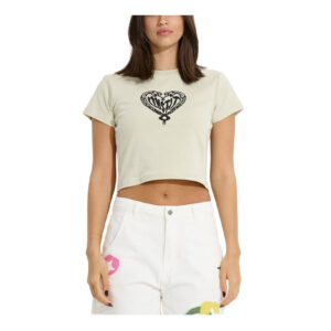 Misfit Living Fear Rib Tee - Thrift White