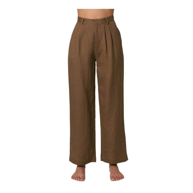 Rollas Chloe Pleat Linen - Tobacco