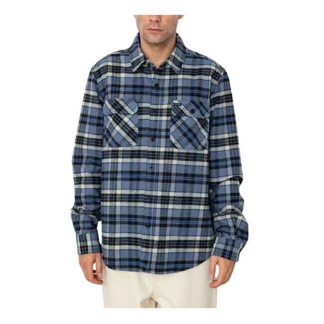 Brixton Bowery Heavy Weight LS Flannel - Flint Blue/Black/Mineral Grey