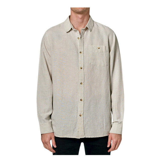 Rollas Stripe Hemp Shirt - Sand