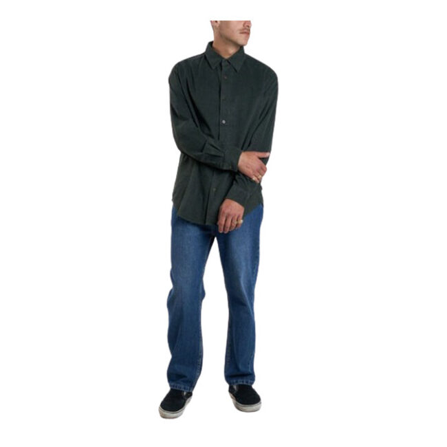 Thrills Gravitating Naturally Cord Long Sleeve Shirt - Thyme