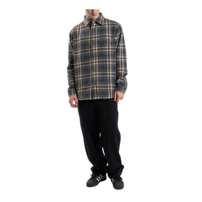 Thrills King Long Sleeve Flannel - Grey Marle