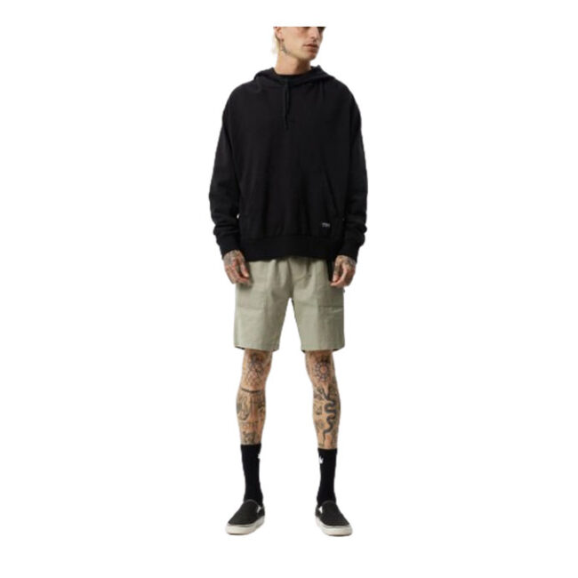 Afends Allday Hemp Pull On Hood - Black