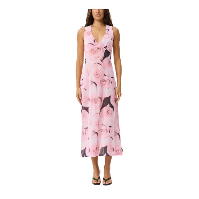 Afends Marinette Recycled Sheer Maxi Dress - Rose