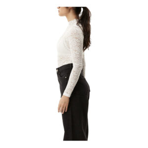Afends Poet Recycled Lace Long Sleeve Top - White