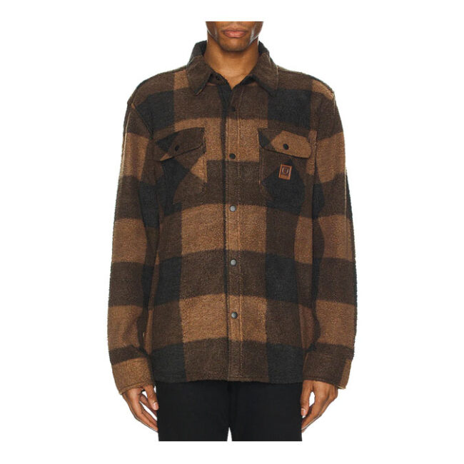 Brixton Bowery LS Arctic Stretch Fleece - Bison/Black