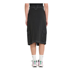 Misfit Water Pipe Cargo Midi Skirt - Black