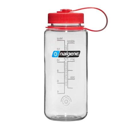 Nalgene Sustain Wide Mouth Bottle 500ml - Clear w Red Cap