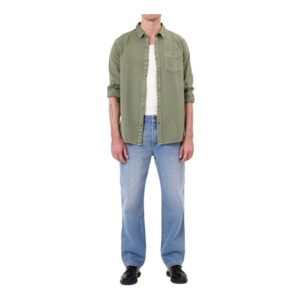 Rollas Herringbone Shirt - Faded Army