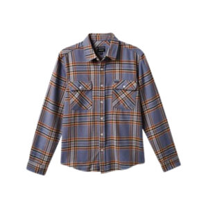 Brixton Bowery LS Flannel - Stonewash Blue/Sand