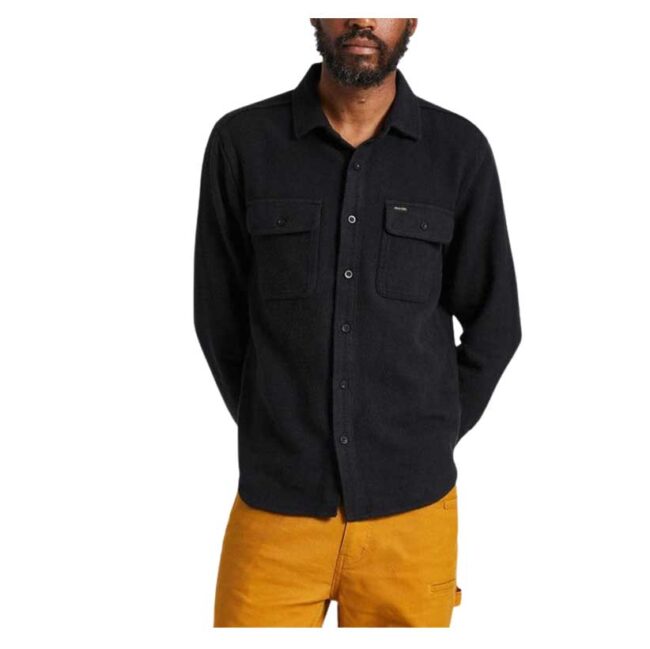 Brixton Bowery Textured Twill Overshirt - Black