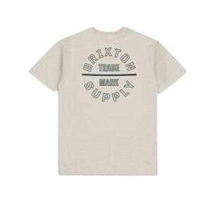Brixton Oath SS Tee - Cream/ Tobacco Brown/ Navy