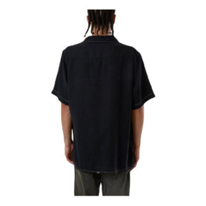 Thrills Hemp Minimal Thrills Contrast Stitch Bowling Shirt - Black