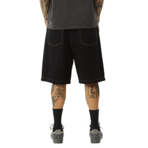 Afends Lil C Denim Baggy Short 22" - Washed Black