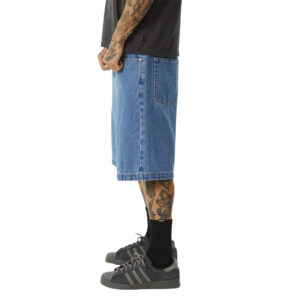Afends Lil C Denim Baggy Short 22" - Worn Blue
