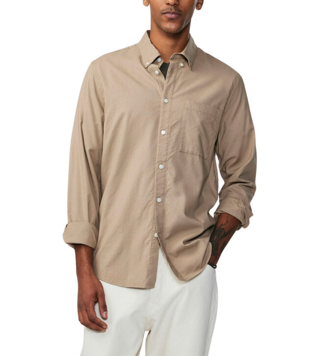 NN07 Arne LS Shirt BD 5655 - Greige