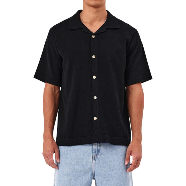 Rollas Bowler Knit Classic Shirt - Black