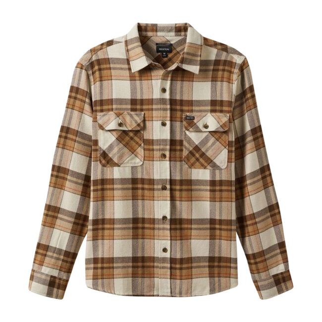 Brixton Bowery Flannel - White Cap/Pinecone Brown/Burro