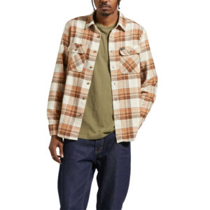 Brixton Bowery Flannel - White Cap/Pinecone Brown/Burro