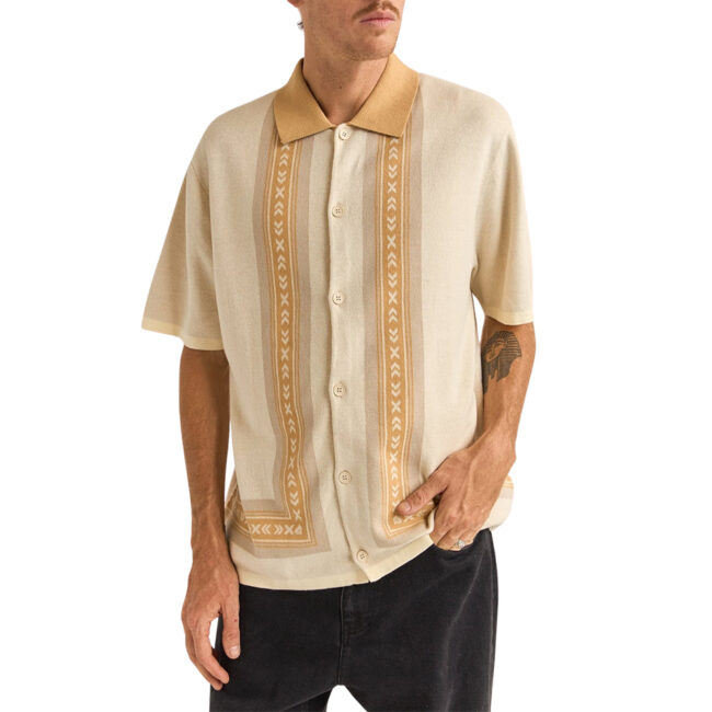 Rhythm Loma Knitted SS Shirt - Natural