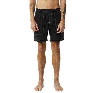 Afends Baywatch Swim Shorts 18" - Black