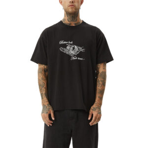 Afends Bad Luck Heavy Boxy Fit Tee - Black