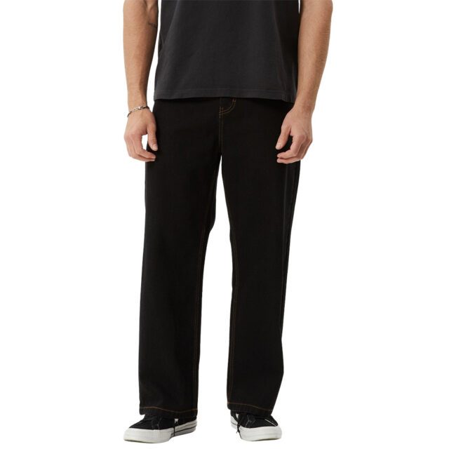 Afends Pablo Hemp Denim Baggy Fit Jean - Washed Black