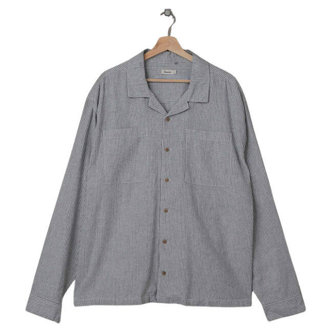 McTavish Hemp Stripe Long Sleeve Shirt - White Multi