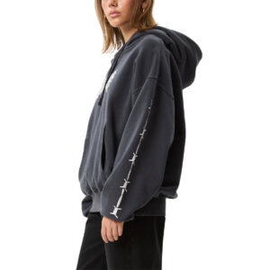 Afends Hidden Boxy Pull On Hood - Charcoal