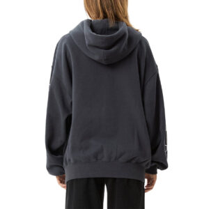 Afends Hidden Boxy Pull On Hood - Charcoal