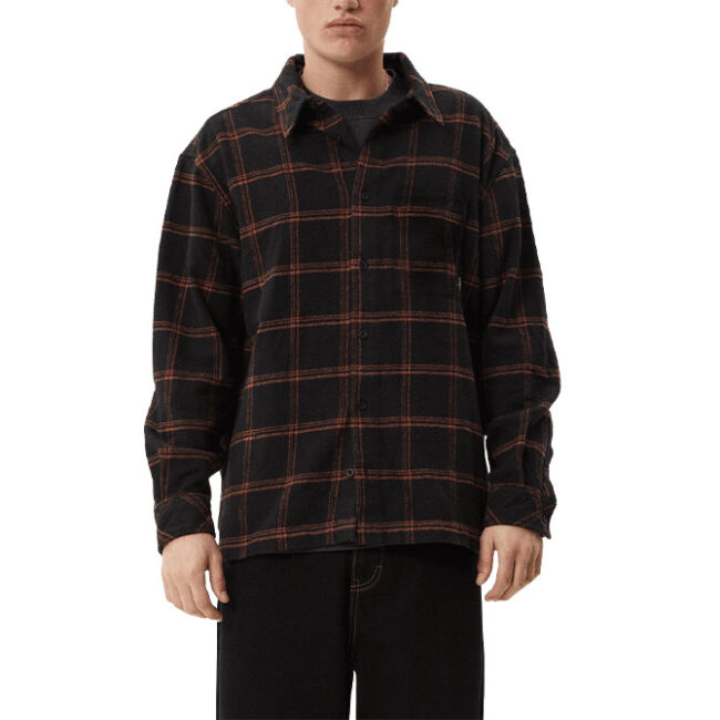 Afends Terror Flannel Shirt - Black Check