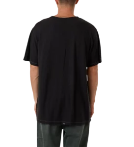 Thrills Hemp Embro Contrast Stitch Merch Fit Tee - Black/Grey Contrast
